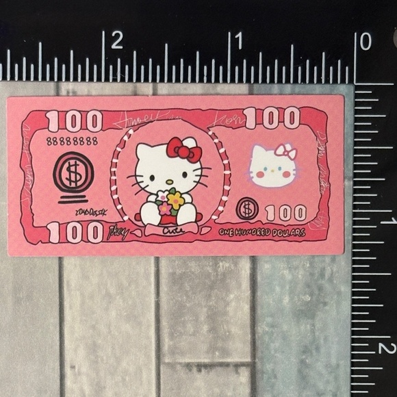๐10/$10๐ Sanrio Banknote Reusable Waterproof Vinyl Sticker Decal - Picture 1 of 1